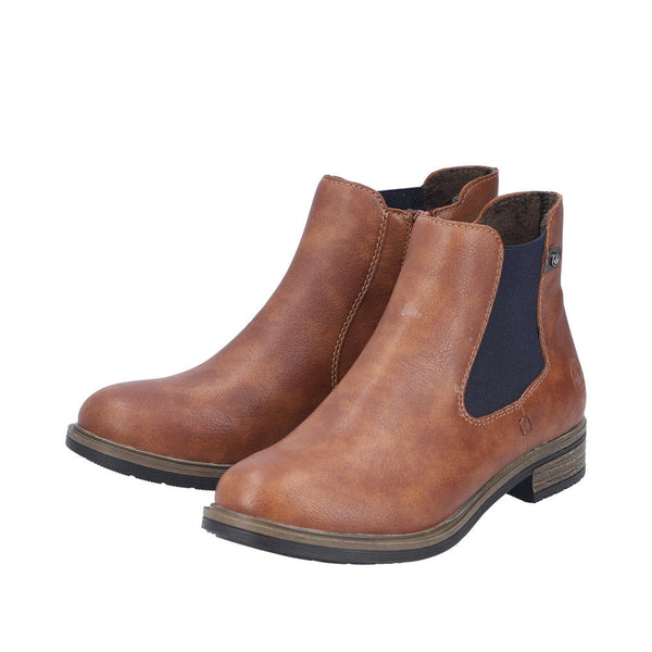 Rieker 72254-24 Ladies Brown Side Zip Ankle Boots-elevate your sole