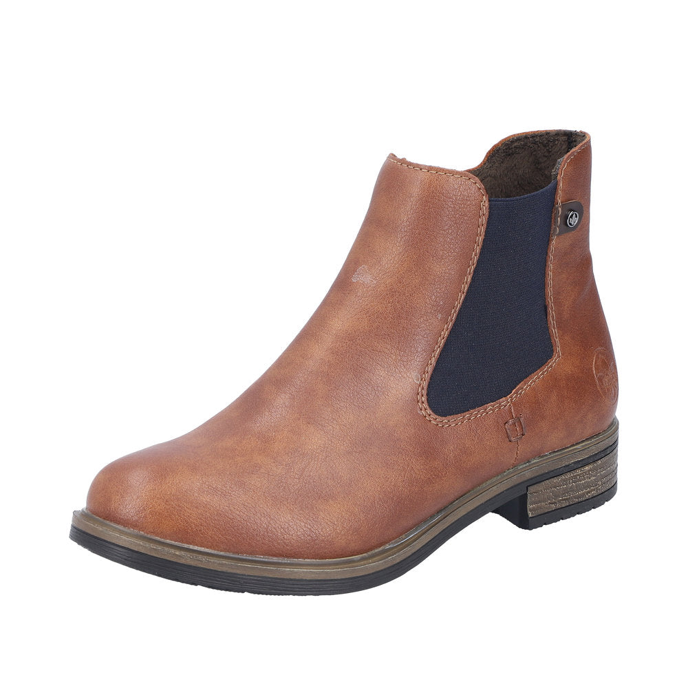 Rieker 72254-24 Ladies Brown Side Zip Ankle Boots-elevate your sole