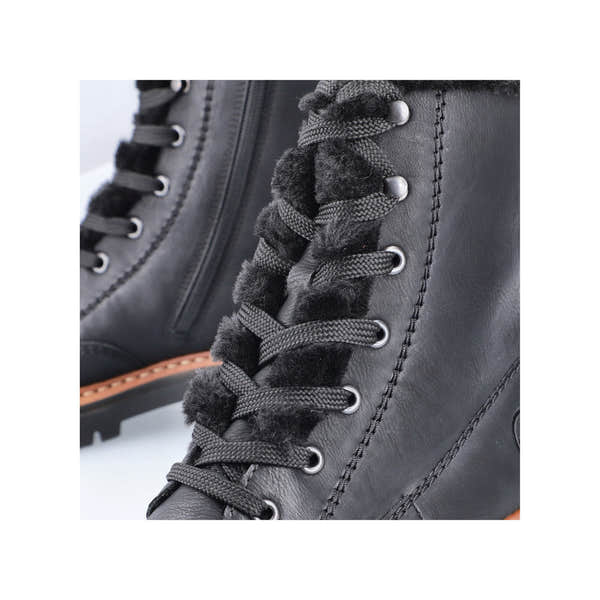 Rieker 72625-00 Ladies Black Zip & Lace Ankle Boots-elevate your sole