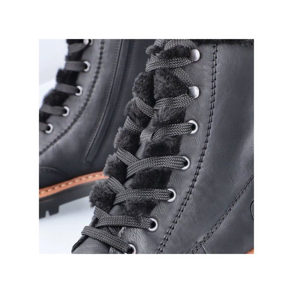 Rieker 72625-00 Ladies Black Zip & Lace Ankle Boots-elevate your sole