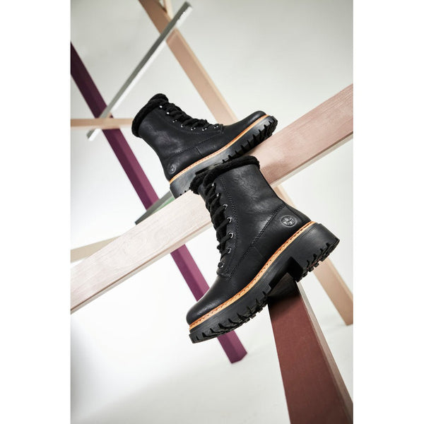 Rieker 72625-00 Ladies Black Zip & Lace Ankle Boots-elevate your sole