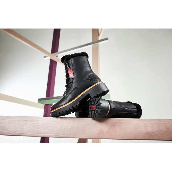 Rieker 72625-00 Ladies Black Zip & Lace Ankle Boots-elevate your sole