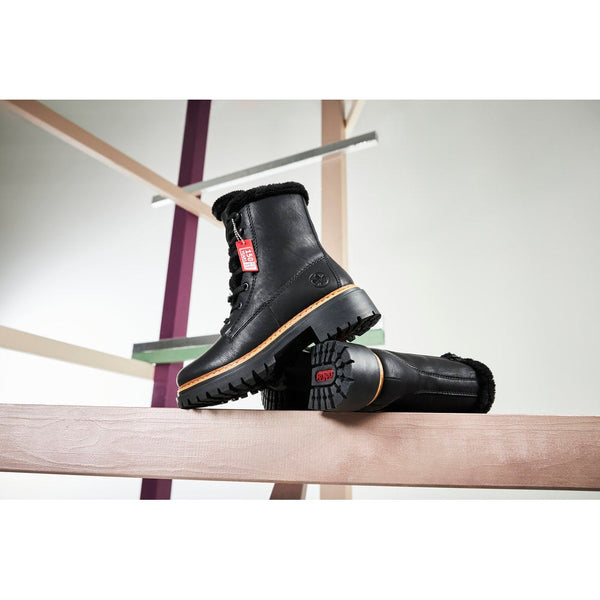 Rieker 72625-00 Ladies Black Zip & Lace Ankle Boots-elevate your sole