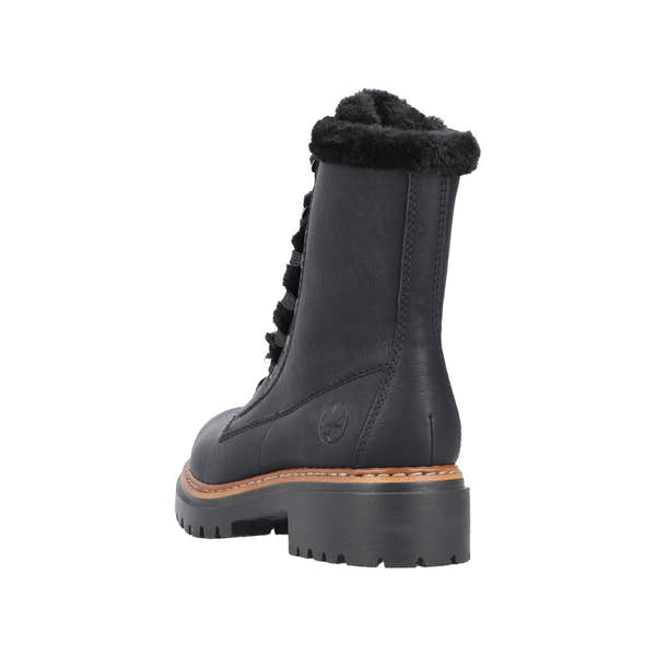 Rieker 72625-00 Ladies Black Zip & Lace Ankle Boots-elevate your sole