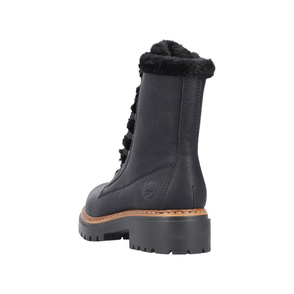 Rieker 72625-00 Ladies Black Zip & Lace Ankle Boots-elevate your sole