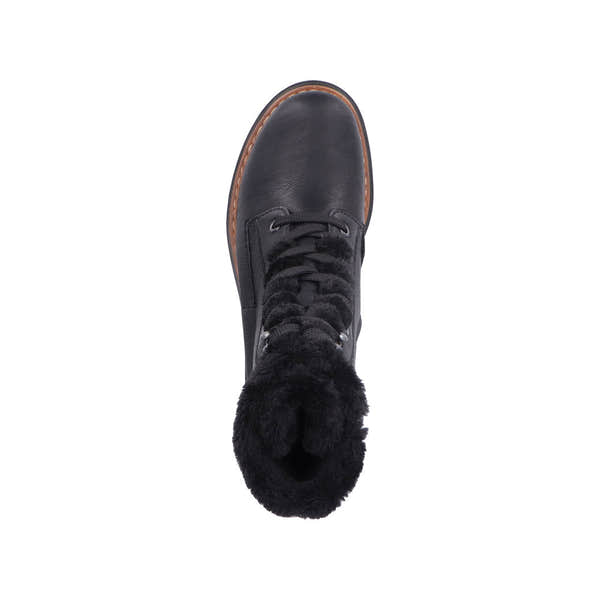 Rieker 72625-00 Ladies Black Zip & Lace Ankle Boots-elevate your sole