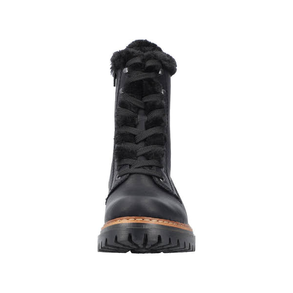 Rieker 72625-00 Ladies Black Zip & Lace Ankle Boots-elevate your sole