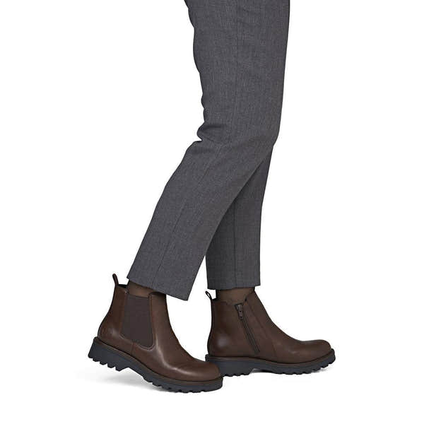Rieker 73250-25 Ladies Brown Side Zip Ankle Boots