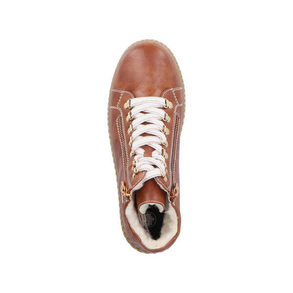 Rieker 74233-24 Ladies Brown Water Resistant Zip & Lace Ankle Boots-elevate your sole