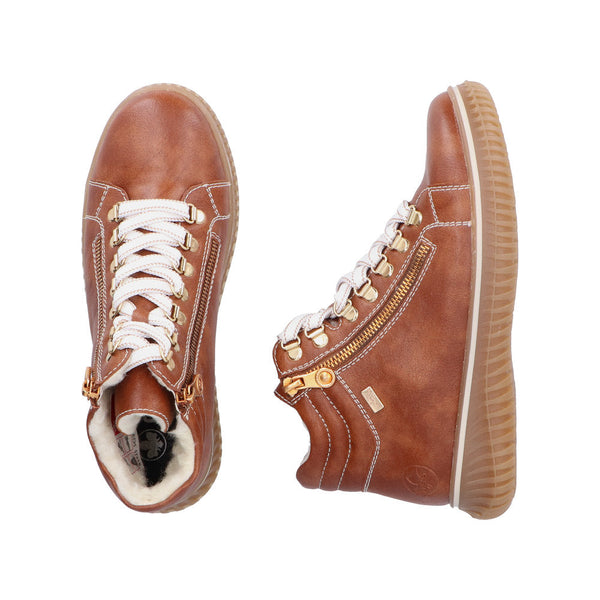 Rieker 74233-24 Ladies Brown Water Resistant Zip & Lace Ankle Boots-elevate your sole