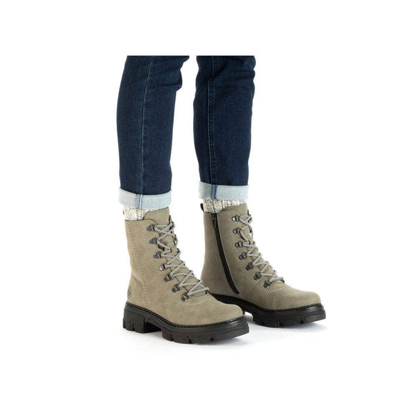 Rieker 74643-52 Ladies Green Side Zip Ankle Boots-elevate your sole