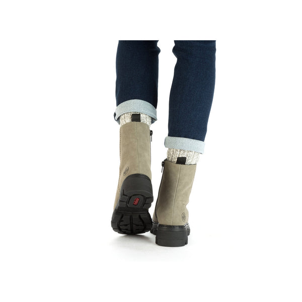 Rieker 74643-52 Ladies Green Side Zip Ankle Boots-elevate your sole