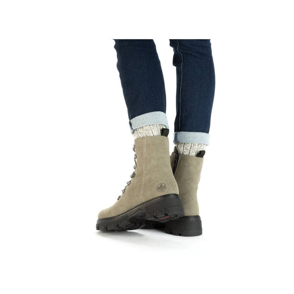Rieker 74643-52 Ladies Green Side Zip Ankle Boots-elevate your sole