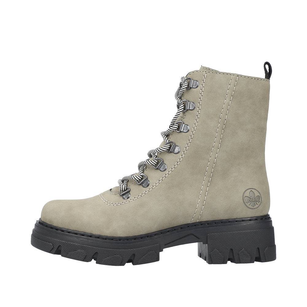 Rieker 74643-52 Ladies Green Side Zip Ankle Boots-elevate your sole