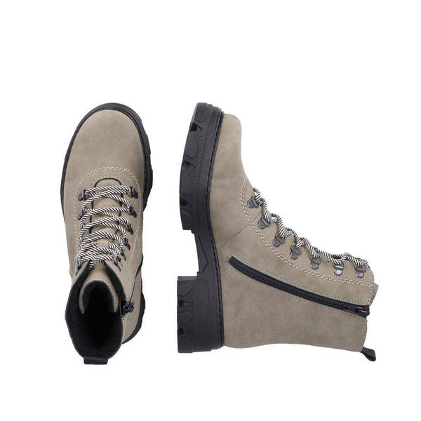 Rieker 74643-52 Ladies Green Side Zip Ankle Boots-elevate your sole