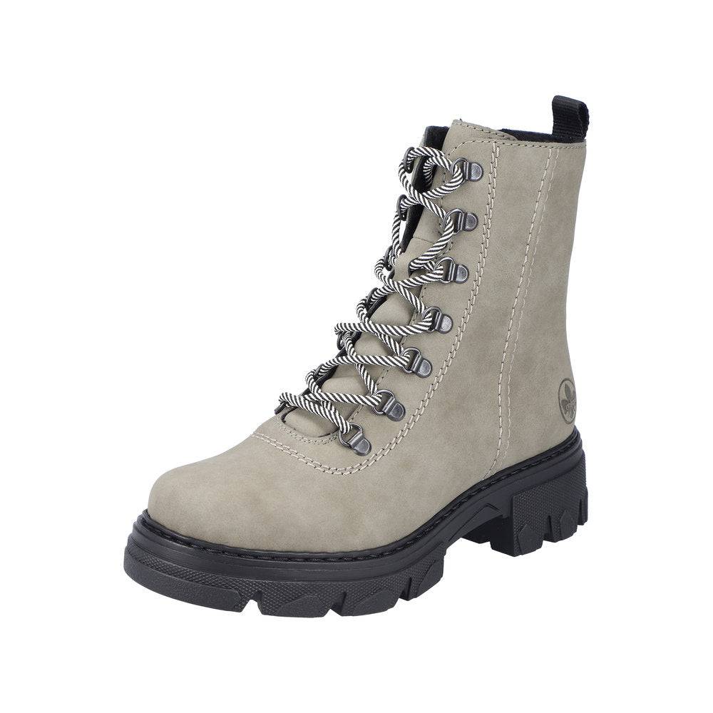 Rieker 74643-52 Ladies Green Side Zip Ankle Boots-elevate your sole