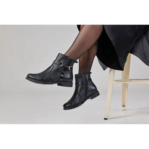 Rieker 74856-00 women's wide black leather side zip ankle boots, additional product view 5.