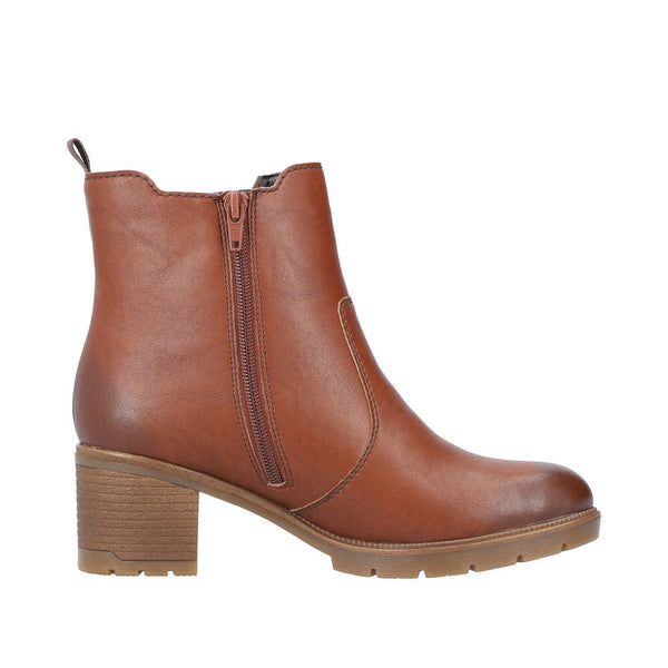 Rieker 77550-22 Ladies Brown Side Zip Ankle Boots-elevate your sole