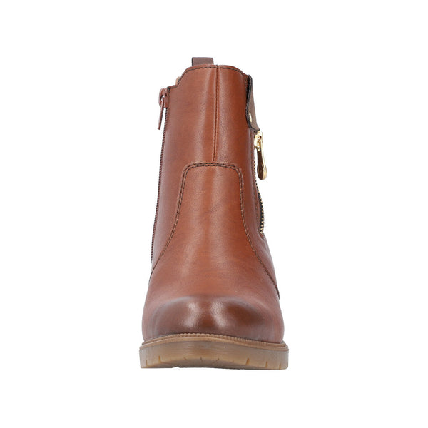 Rieker 77550-22 Ladies Brown Side Zip Ankle Boots-elevate your sole