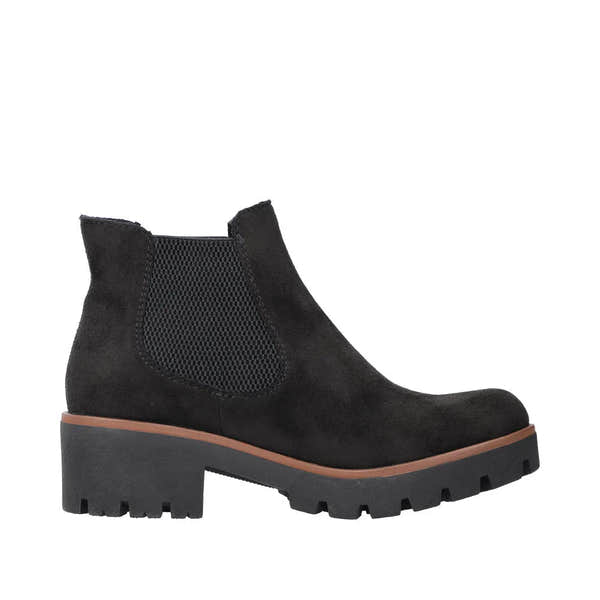 Rieker 79265-00 Ladies Black Textile Pull On Ankle Boots-elevate your sole