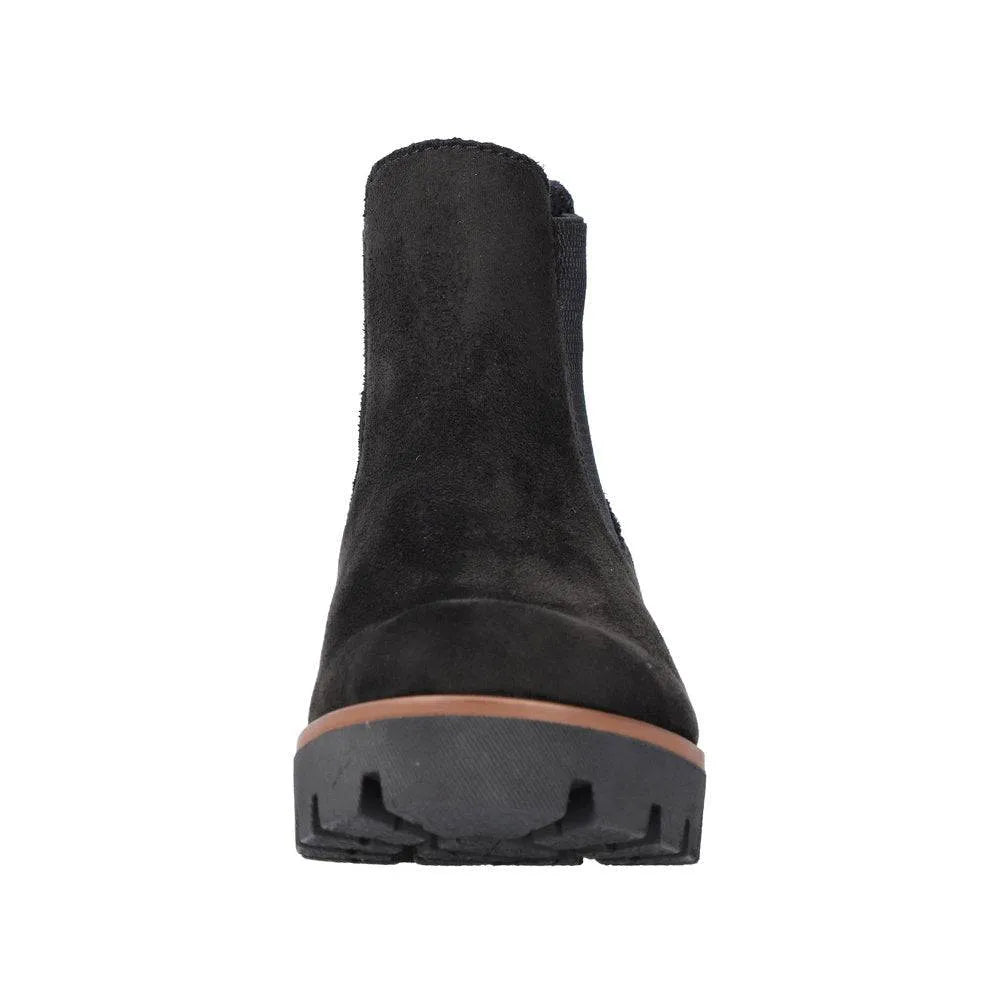 Rieker 79265-00 Ladies Black Textile Pull On Ankle Boots-elevate your sole
