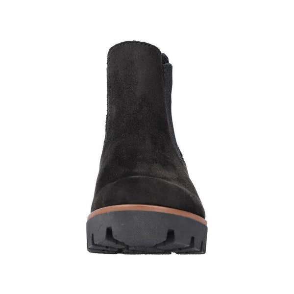 Rieker 79265-00 Ladies Black Textile Pull On Ankle Boots-elevate your sole