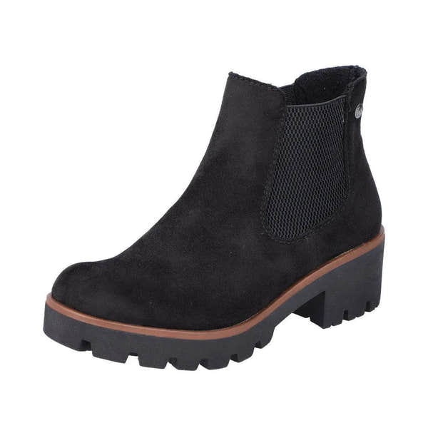 Rieker 79265-00 Ladies Black Textile Pull On Ankle Boots-elevate your sole