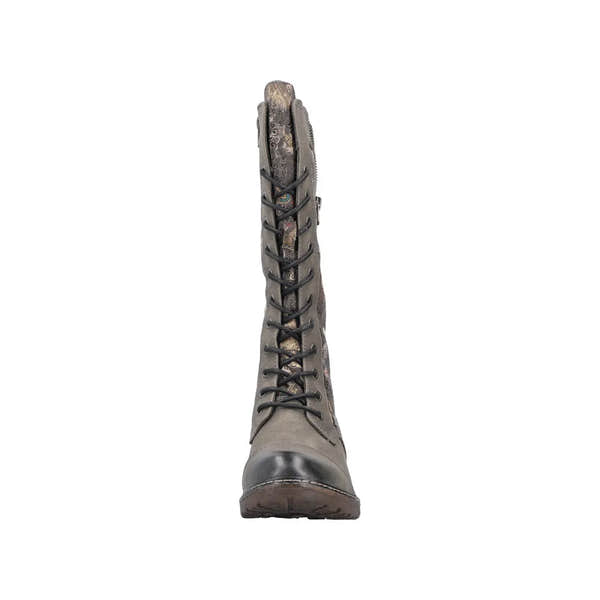 Rieker 94731-90 ladies' multi-water-resistant mid-calf boots with lace-up front and side zipper, stylish and durable footwear.