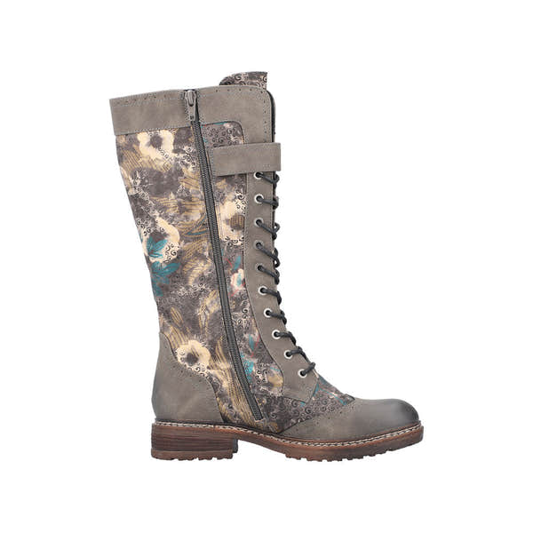 Rieker 94734-90 Ladies Multi Water Resistant Side Zip Knee High Boots-elevate your sole