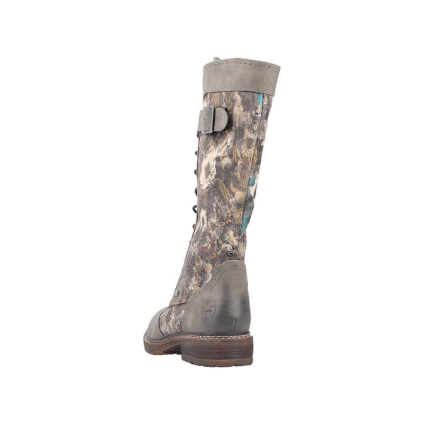 Rieker 94734-90 Ladies Multi Water Resistant Side Zip Knee High Boots-elevate your sole