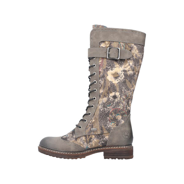 Rieker 94734-90 Ladies Multi Water Resistant Side Zip Knee High Boots-elevate your sole