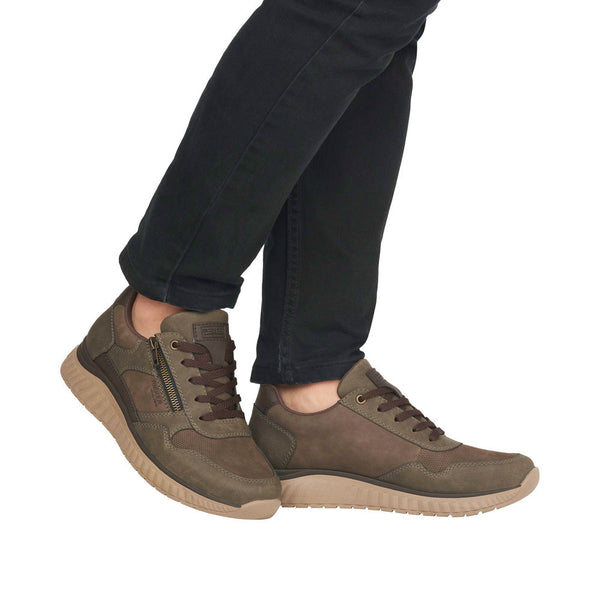 Rieker B0601-25 Mens Brown Zip & Lace Shoes-elevate your sole