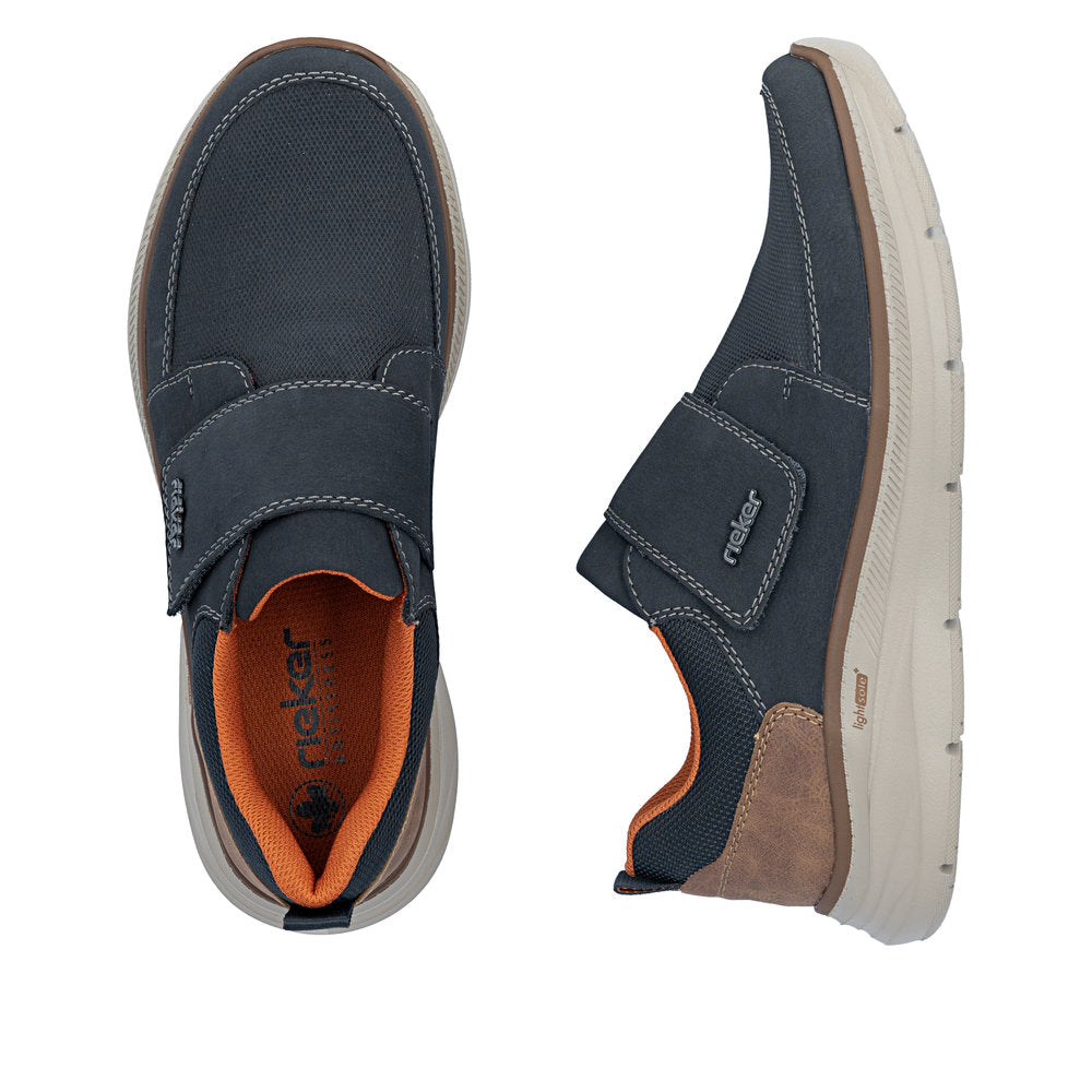 Rieker B1854-14 Mens Wide Navy Touch Fastening Shoes