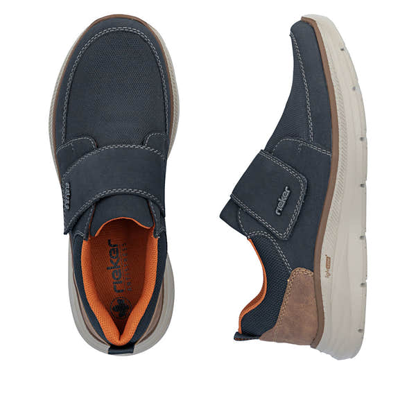 Rieker B1854-14 Mens Wide Navy Touch Fastening Shoes
