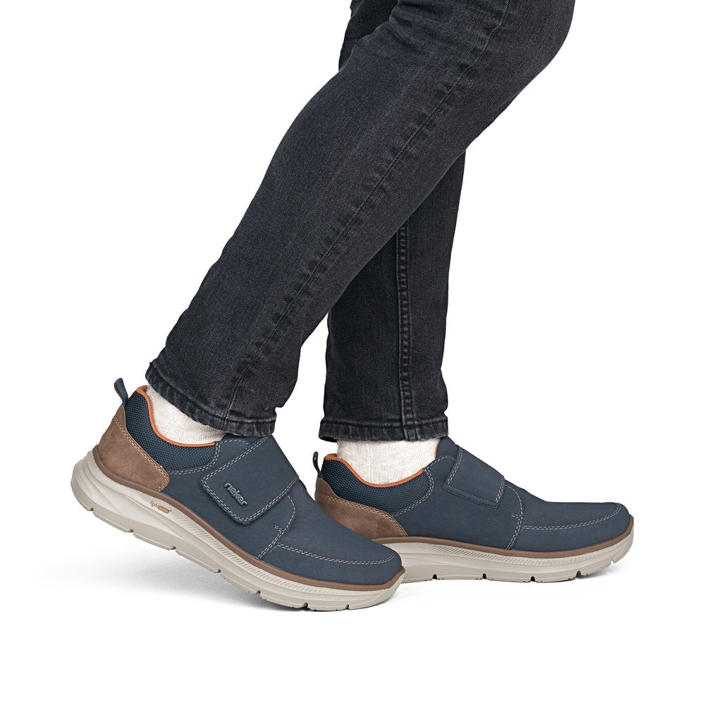 Rieker B1854-14 Mens Wide Navy Touch Fastening Shoes