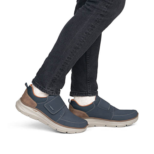 Rieker B1854-14 Mens Wide Navy Touch Fastening Shoes