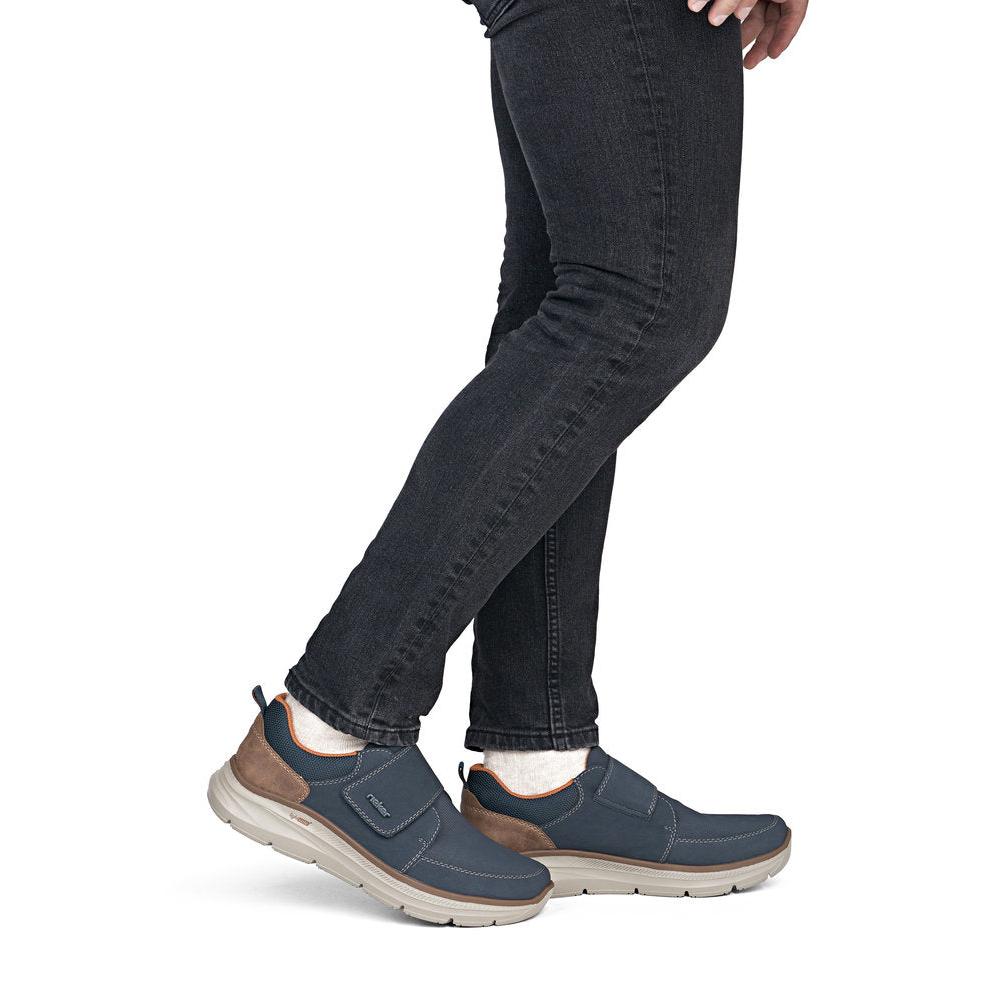 Rieker B1854-14 Mens Wide Navy Touch Fastening Shoes