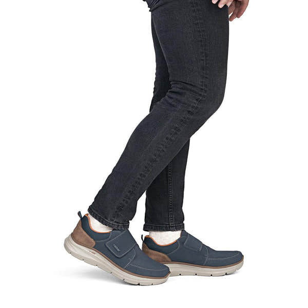 Rieker B1854-14 Mens Wide Navy Touch Fastening Shoes