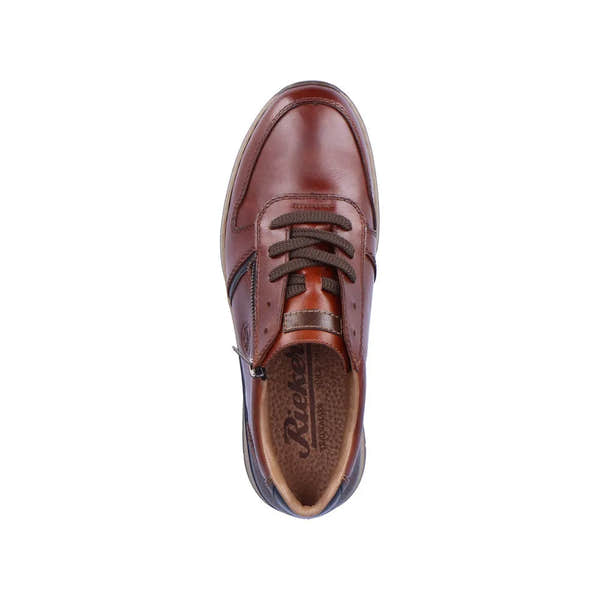Rieker B2112-25 Mens Brown Leather Zip & Lace Shoes-elevate your sole