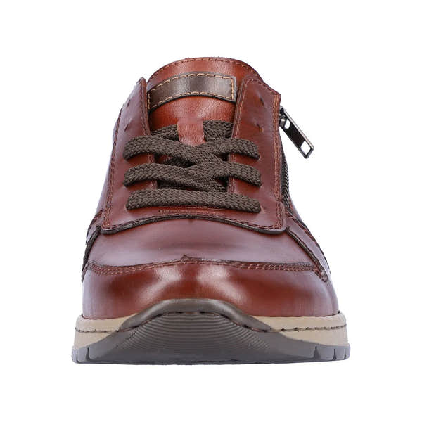 Rieker B2112-25 Mens Brown Leather Zip & Lace Shoes-elevate your sole
