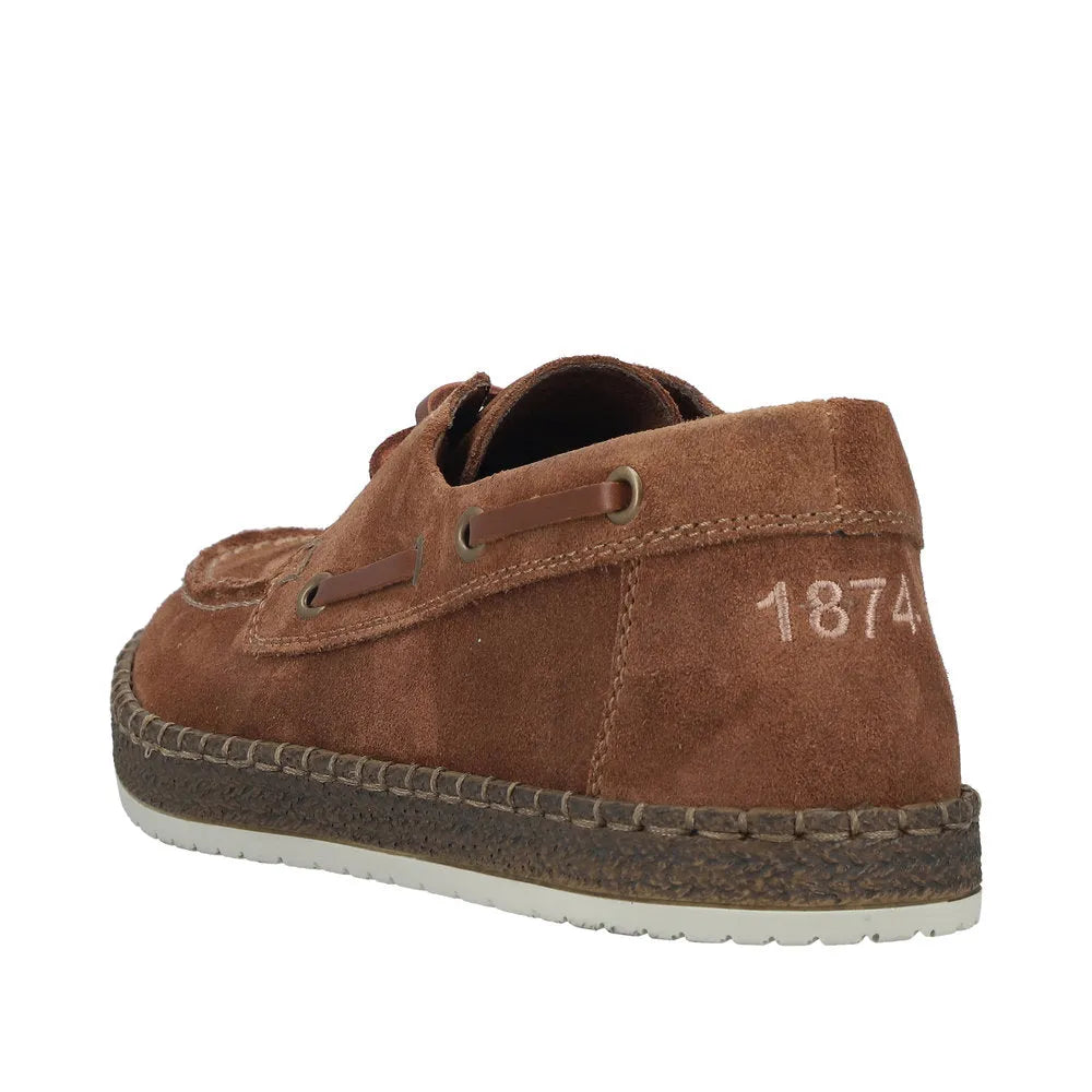 Rieker B5220-22 men's wide fit brown suede lace-up shoes with stitching detail and 