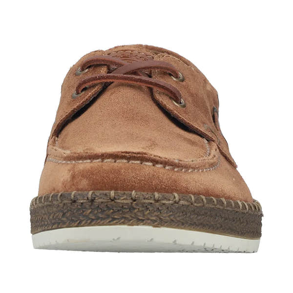 Rieker B5220-22 men's wide fit brown suede lace-up shoes with rubber sole and casual design.