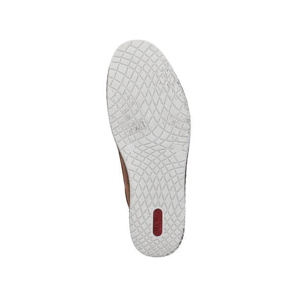 Rieker B5220-22 men's wide brown suede lace-up shoes with slip-resistant white rubber soles.