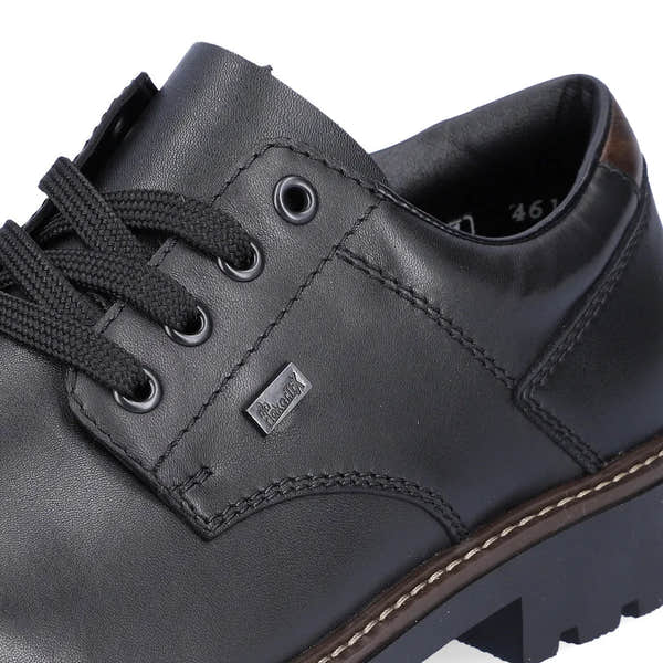 Rieker F4611-00 Mens Black Leather Water Resistant Lace Up Shoes-elevate your sole