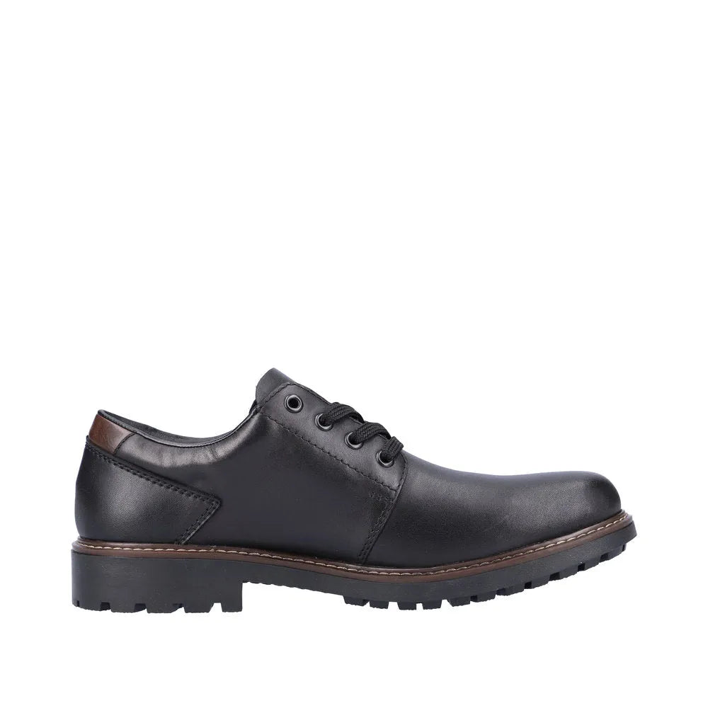Rieker F4611-00 Mens Black Leather Water Resistant Lace Up Shoes-elevate your sole