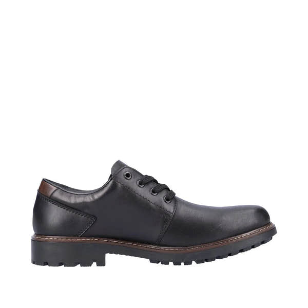 Rieker F4611-00 Mens Black Leather Water Resistant Lace Up Shoes-elevate your sole