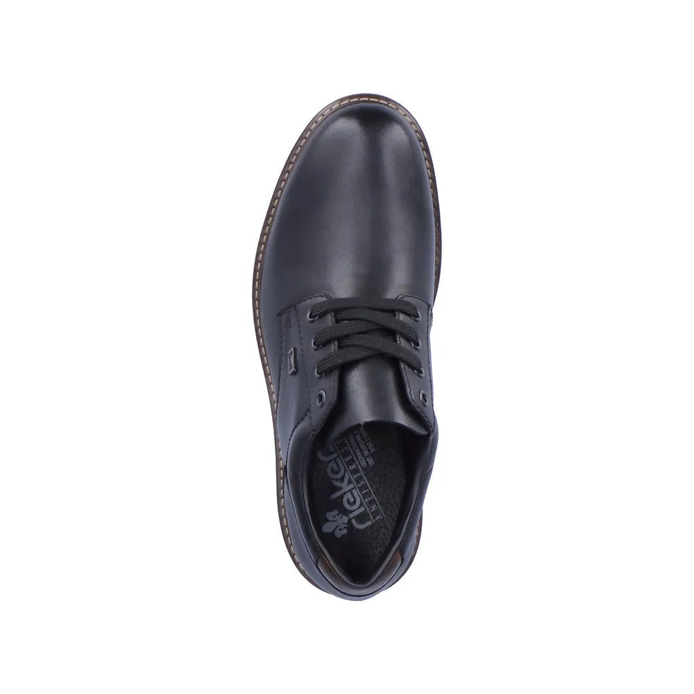 Rieker F4611-00 Mens Black Leather Water Resistant Lace Up Shoes-elevate your sole