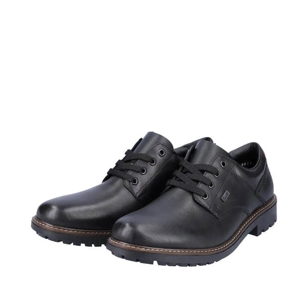Rieker F4611-00 Mens Black Leather Water Resistant Lace Up Shoes-elevate your sole