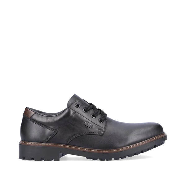 Rieker F4611-00 Mens Black Leather Water Resistant Lace Up Shoes-elevate your sole