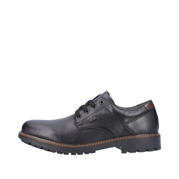 Rieker F4611-00 Mens Black Leather Water Resistant Lace Up Shoes-elevate your sole